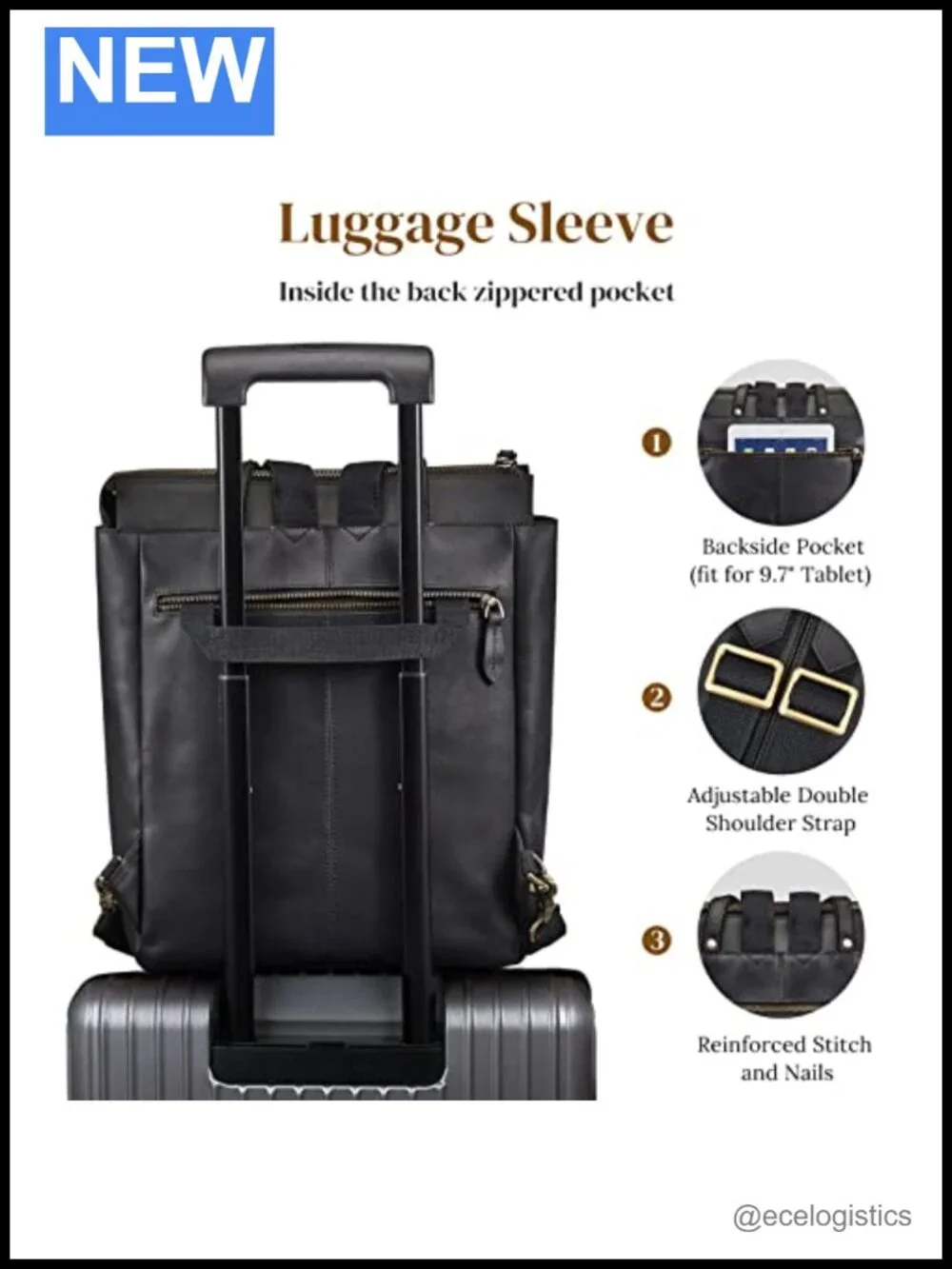Vintage Leather Backpack Purse Women Laptop Bag Travel Daypack